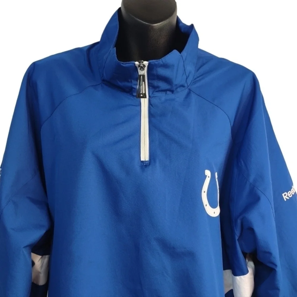 NFL Reebok Indianapolis Colts Men's Pullover Windbreaker Jacket Size XL